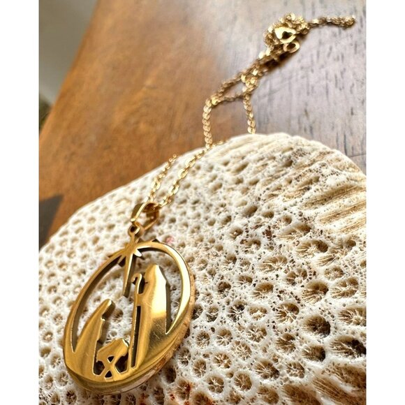Nativity Scene Necklace Baby Jesus Jerusalem Christmas New 16 in Chain Extender - Picture 9 of 12
